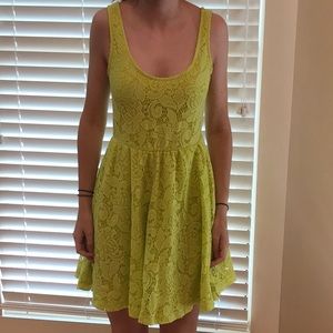 Lime green lace dress